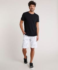 Bermuda-Masculina-Reta-Alfaiatada-Estampada-de-Folhagem-Branca-9759783-Branco_3