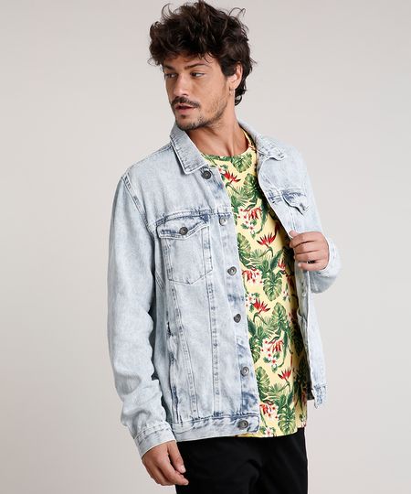 Jaqueta-Jeans-Masculina-Trucker-com-Bolsos-Azul-Claro-9814879-Azul_Claro_1 Jaqueta-Jeans-Masculina-Trucker-com-Bolsos-Azul-Claro-9814879-Azul_Claro_1