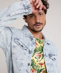 Jaqueta-Jeans-Masculina-Trucker-com-Bolsos-Azul-Claro-9814879-Azul_Claro_4 Jaqueta-Jeans-Masculina-Trucker-com-Bolsos-Azul-Claro-9814879-Azul_Claro_4