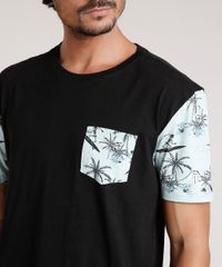 Camiseta-Masculina-com-Bolso-Estampado-de-Caveiras-Surfistas-Manga-Curta-Gola-Careca-Preta-9738300-Preto_4