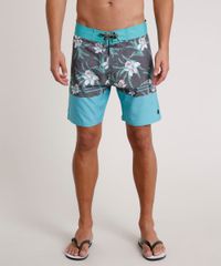 Bermuda-Surf-Masculina-Estampada-Floral-com-Bolsos-Verde-Agua-9734057-Verde_Agua_1
