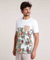 Camiseta-Masculina-com-Estampa-de-Abacaxi-e-Bolso-em-Suede-Manga-Curta-Gola-Careca-Off-White-9755143-Off_White_1