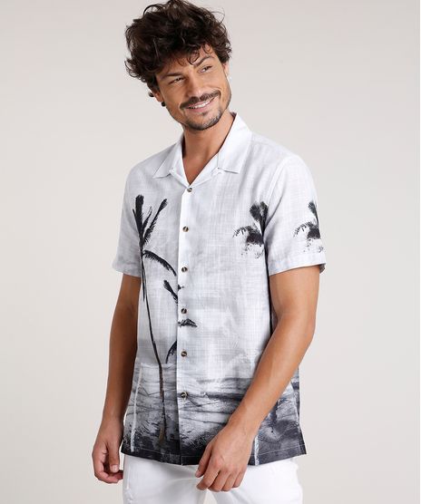 Camisa-Masculina-Tradicional-Estampada-de-Coqueiros-Manga-Curta-Off-White-9729733-Off_White_1