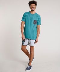 Camiseta-Masculina-com-Bolso-Estampado-de-Peixes-Manga-Curta-Gola-Careca-Verde-9737044-Verde_3