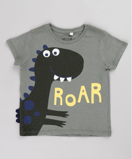 Camiseta-Infantil-Dinossauro-Manga-Curta-Verde-Militar-9733614-Verde_Militar_1