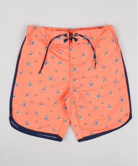 Bermuda-Surf-Infantil-Estampada-de-Surfista-Laranja-9667430-Laranja_1