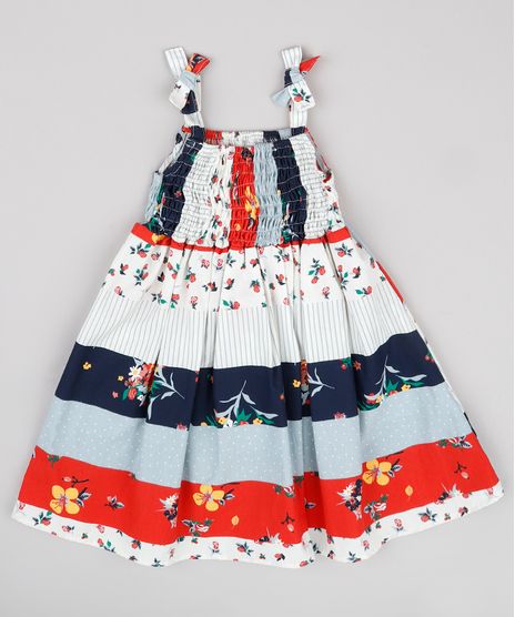 Vestido-Infantil-Estampado-Patchwork-com-Laco-Alca-Fina-Kaki-Claro-9740373-Kaki_Claro_1
