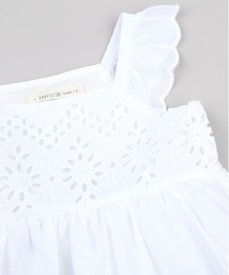 vestido laise branco infantil