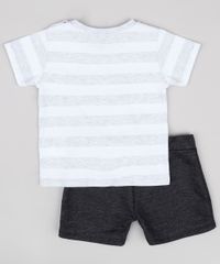 Conjunto-Infantil-O-Rei-Leao-de-Camiseta-Listrada-Branca-Manga-Curta---Bermuda-em-Moletom-Cinza-Mescla-Escuro-9704707-Cinza_Mescla_Escuro_2