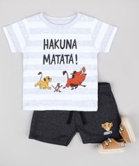 Conjunto-Infantil-O-Rei-Leao-de-Camiseta-Listrada-Branca-Manga-Curta---Bermuda-em-Moletom-Cinza-Mescla-Escuro-9704707-Cinza_Mescla_Escuro_3
