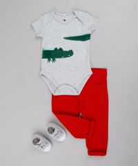 Body-Infantil-com-Patch-de-Jacare-Manga-Curta-Cinza-Mescla-Claro-9680653-Cinza_Mescla_Claro_3