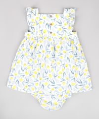 Vestido-Infantil-Estampado-Floral-com-Babado-Sem-Manga---Calcinha-Branco-9682001-Branco_2
