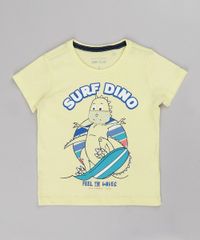Camiseta-Infantil-com-Estampa-Interativa-de-Dinossauro-Manga-Curta-Amarelo-Claro-9731954-Amarelo_Claro_1