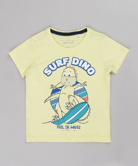 Camiseta-Infantil-com-Estampa-Interativa-de-Dinossauro-Manga-Curta-Amarelo-Claro-9731954-Amarelo_Claro_1