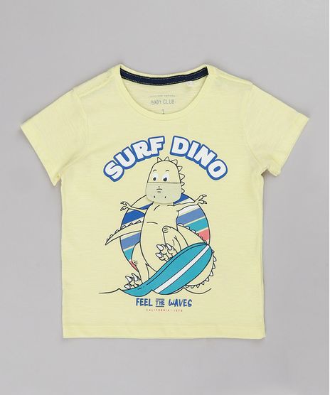 Camiseta-Infantil-com-Estampa-Interativa-de-Dinossauro-Manga-Curta-Amarelo-Claro-9731954-Amarelo_Claro_1