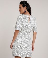 Vestido-Feminino-Curto-Estampado-de-Poa-com-Faixa-para-Amarracao-Manga-Curta-Bege-Claro-9703470-Bege_Claro_2
