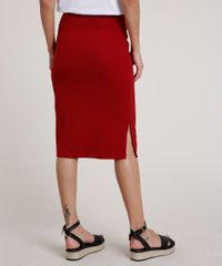 Saia-Feminina-Midi-Canelada-com-Fenda-Vermelha-9840589-Vermelho_2