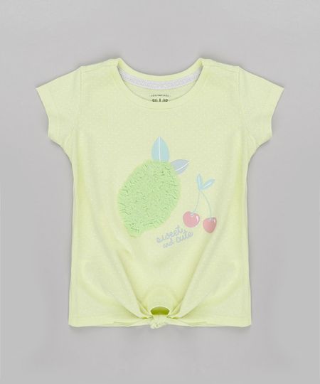 Blusa-Infantil-Estampado-de-Poa-com-Amarracao-e-Limao-Manga-Curta-Amarelo-Claro-9762127-Amarelo_Claro_1