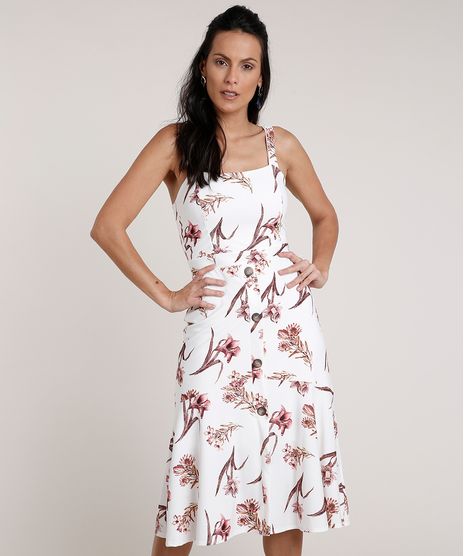 Vestido-Feminino-Midi-Estampado-Floral-com-Botoes-Alca-Media-Branco-9763356-Branco_1
