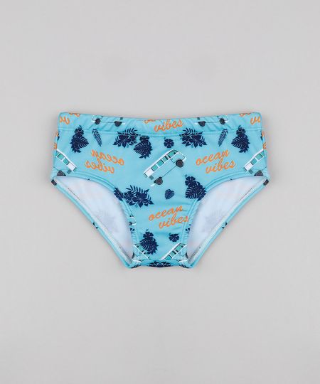 Sunga-Infantil-Slip-Estampada-de-Folhagens-Azul-9773019-Azul_1