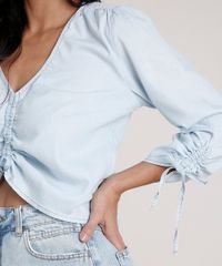 Blusa-Jeans-Feminina-Cropped-Manga-7-8-Decote-V-Azul-Claro-9761675-Azul_Claro_4