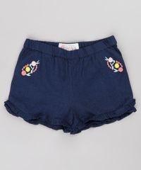 Short-Infantil-com-Linho-Bordado-Floral-e-Babado--Azul-Marinho-9688980-Azul_Marinho_1