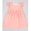 Vestido-Infantil-em-Laise-com-Babado-e-Laco-Sem-Manga-Coral-9676162-Coral_1
