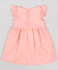 Vestido-Infantil-em-Laise-com-Babado-e-Laco-Sem-Manga-Coral-9676162-Coral_2