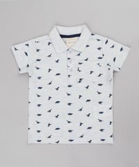 Polo-Infantil-Estampado-de-Dinossauro-com-Bolso-Manga-Curta--Cinza-Claro-9671649-Cinza_Claro_1