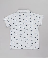 Polo-Infantil-Estampado-de-Dinossauro-com-Bolso-Manga-Curta--Cinza-Claro-9671649-Cinza_Claro_2
