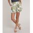 Short-Feminino-Estampado-de-Folhagem-em-Linho-com-Faixa-para-Amarrar-Bege-Claro-9684645-Bege_Claro_1