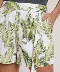Short-Feminino-Estampado-de-Folhagem-em-Linho-com-Faixa-para-Amarrar-Bege-Claro-9684645-Bege_Claro_4