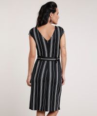 Vestido-Feminino-Curto-Listrado-com-Faixa-para-Amarrar-Sem-Manga-Preto-9633497-Preto_2
