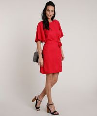Vestido-Feminino-Curto-com-Faixa-para-Amarracao-Manga-Curta-Vermelho-9703472-Vermelho_3