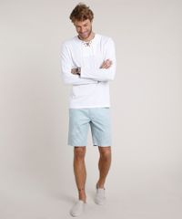 Bermuda-de-Sarja-Masculina-Reta-Alfaiatada-Estampada-de-Folhagem-Azul-Claro-9656989-Azul_Claro_3