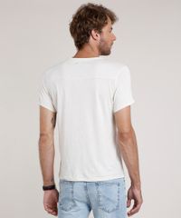 Camiseta-Masculina-Slim-Fit-com-Linho-Manga-Curta-Gola-Portuguesa-Bege-Claro-9806200-Bege_Claro_2