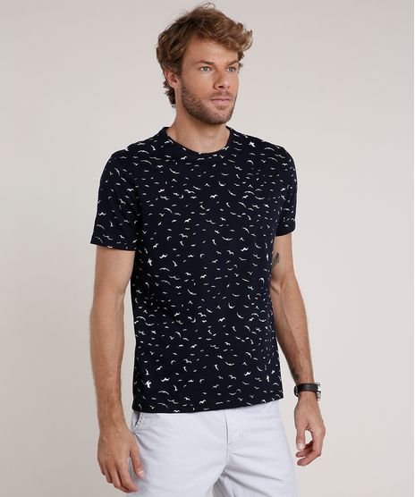 Camiseta-Masculina-Estampada-de-Passaros-Manga-Curta-Gola-Careca-Azul-Marinho-9771652-Azul_Marinho_1
