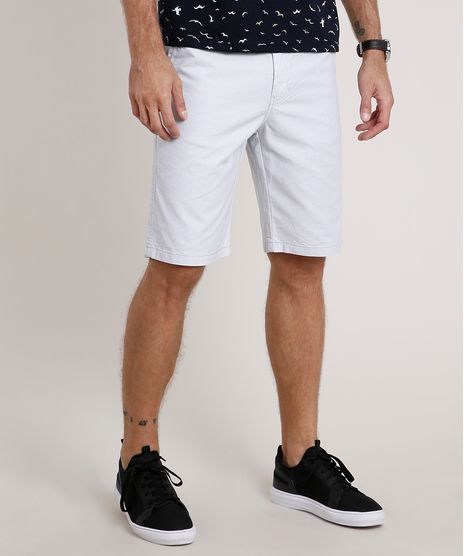Bermuda-de-Sarja-Masculina-Reta-com-Cordao-Cinza-Claro-9773229-Cinza_Claro_1