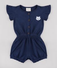 Macaquinho-Infantil-com-Botoes-e-Bordado-de-GATO-Manga-Curta-Azul-Marinho-9744279-Azul_Marinho_1