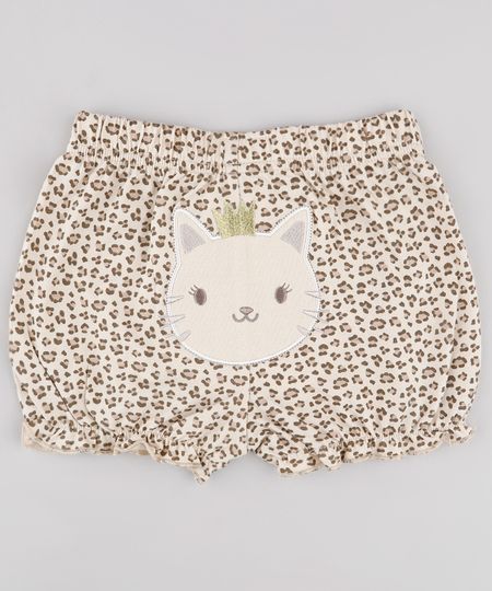 Short-Infantil-Leopardo-Estampado-Animal-Print-Bege-9677751-Bege_1