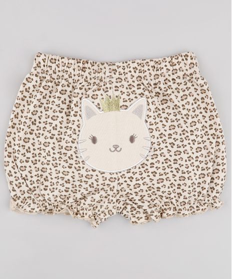Short-Infantil-Leopardo-Estampado-Animal-Print-Bege-9677751-Bege_1