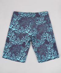 Bermuda-Surf-Infantil-Estampado-de-Folhagens-com-Cordao-Chumbo-9794642-Chumbo_2