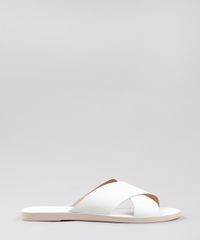 Rasteira-Feminina-Oneself-Texturizada-com-Tiras-Cruzadas-Branca-9728907-Branco_1