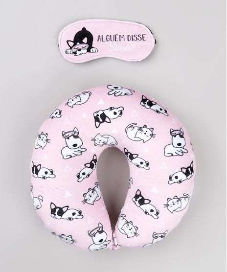 Kit-de-Apoio-de-Pescoco-Estampado-de-Cachorro---Tapa-Olho-Rosa-Claro-9751200-Rosa_Claro_1