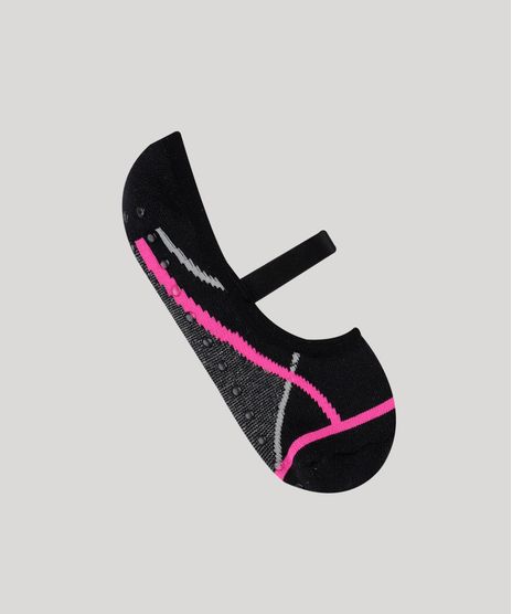 Meia-Sapatilha-Feminina-Estampada-Geometrica-Preta-9805183-Preto_1