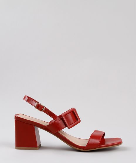 Sandalia-Feminina-Oneself-Salto-Quadrado-Medio-com-Fivela-Vermelha-9823041-Vermelho_1