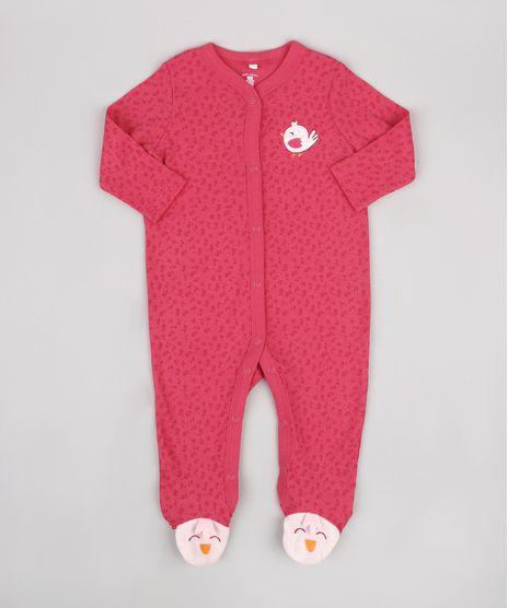 Macacao-Infantil-com-Patch-de-Passarinho-Estampado-Manga-Longa-Rosa-Escuro-9679743-Rosa_Escuro_1