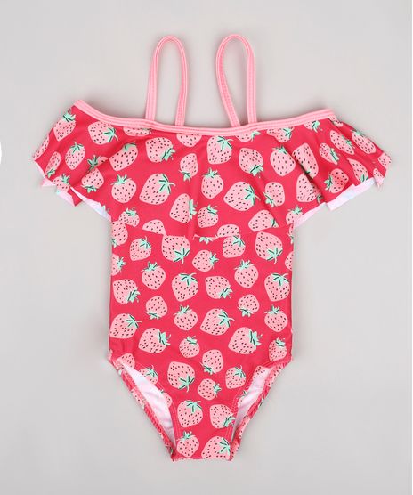Maio-Infantil-com-Babado-Estampado-de-Morango-Protecao-UV50--Rosa-Escuro-9740195-Rosa_Escuro_1