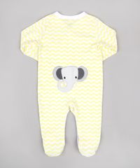 Macacao-Infantil-com-Patch-de-Elefante-Estampado-Chevron-Manga-Longa-Amarelo-9680654-Amarelo_2