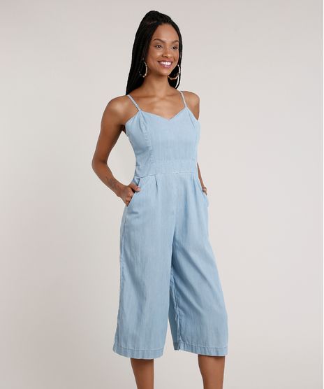 Macacao-Jeans-Feminino-Pantacourt-com-Bolsos-Alca-Fina-Azul-Claro-9830492-Azul_Claro_1